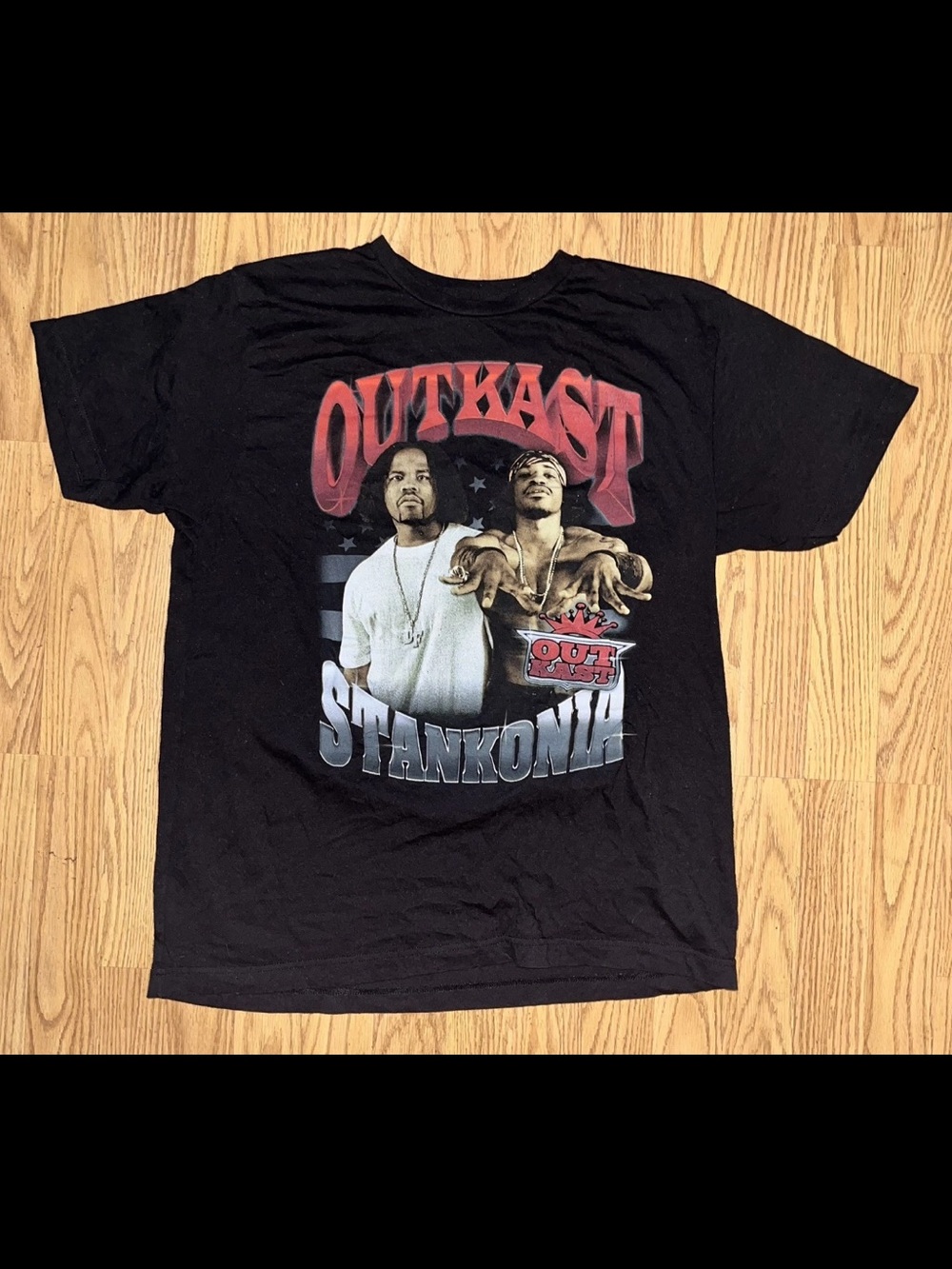 OutKast Stankonia T Shirt Mens Large Black Hip-Hop Duo Concert 2-Sided Album Tee